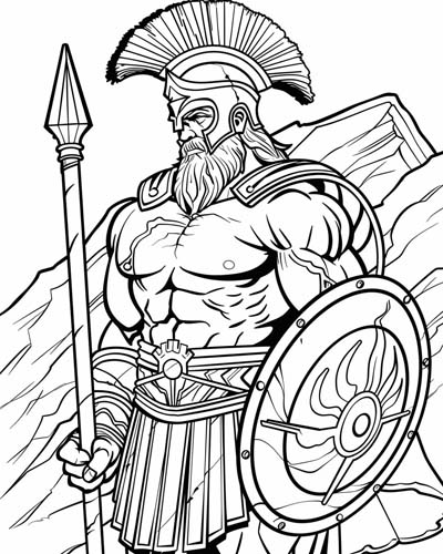 Hector, hero of Troy, coloring page