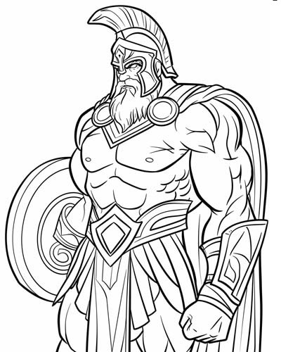 Leonidas, King of Sparta, coloring page