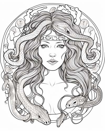 medusa coloring page