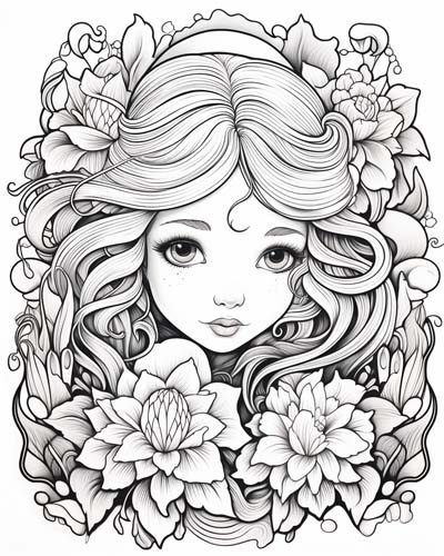 Cloveria, Anthousa of the clover blossom coloring page