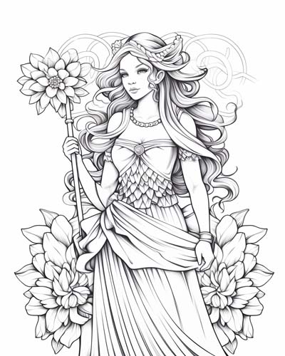 Coloring page of an anthousa