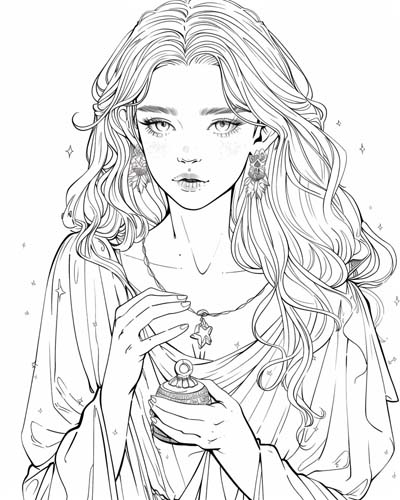 Alcyone, Greek Pleiades coloring page