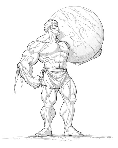 Atlas, Greek Titans coloring page