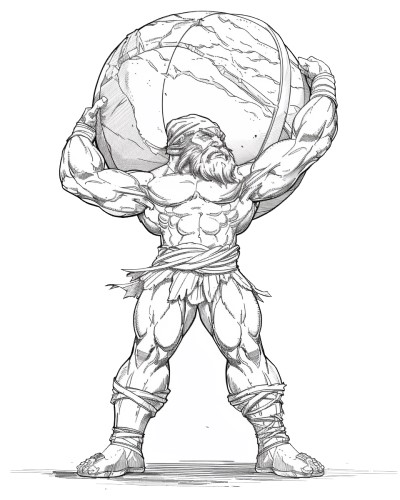 Atlas, Greek Titans coloring page