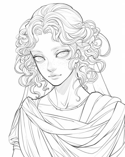 Mnemosyne, Greek Titans coloring page