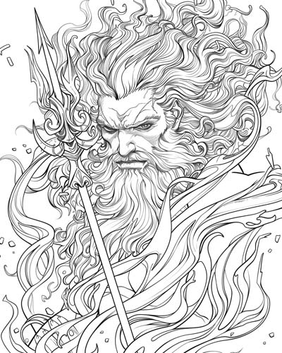 Oceanus, Greek Titans coloring page