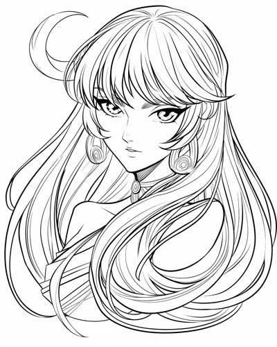Phoebe, Greek Titans coloring page