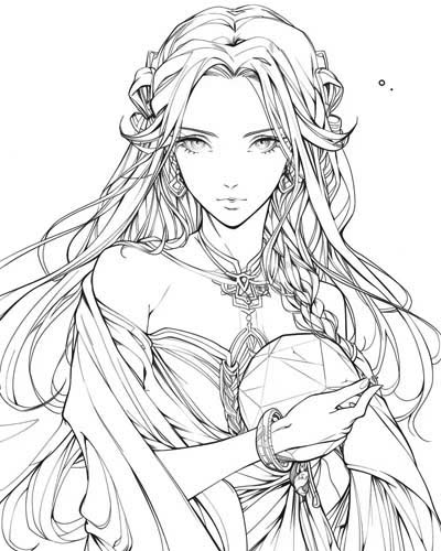 Phoebe, Greek Titans coloring page