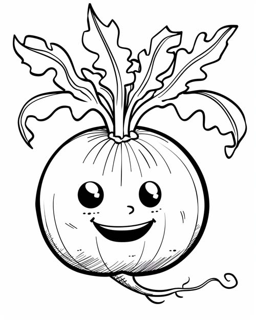 coloring page of a spooky carved turnip