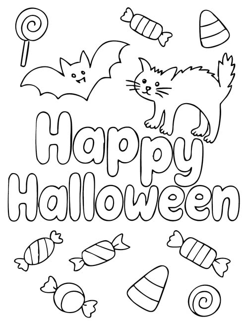 Happy Halloween coloring page