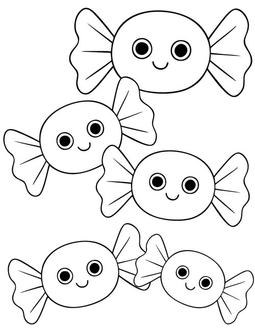 simple candy coloring page
