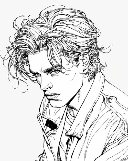 coloring page of Edward from Twilight
