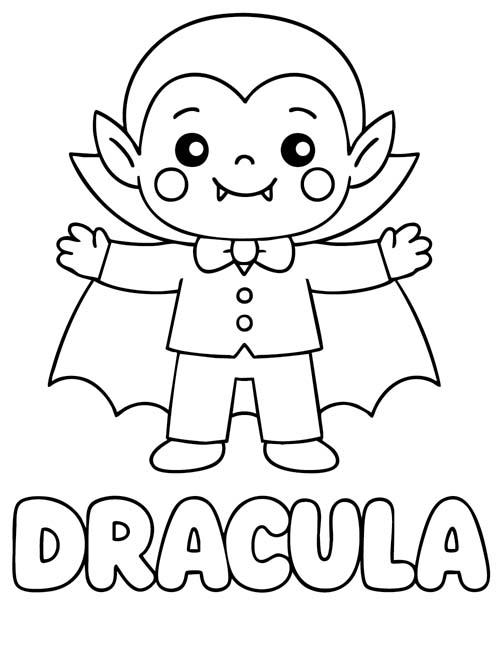 vocabulary coloring page of dracula