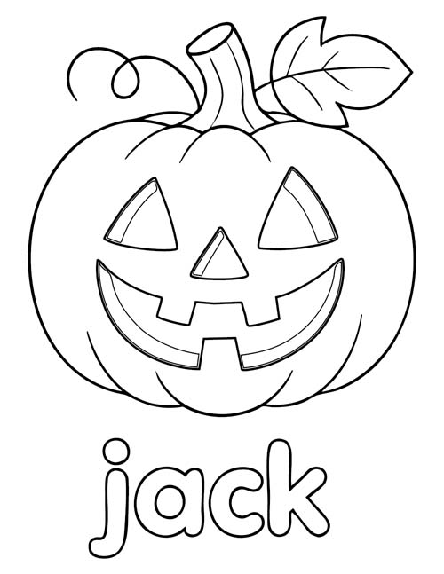 jack-o-lantern labeled jack for early readers