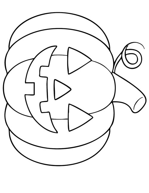 simple Halloween coloring page of a jack-o-lantern