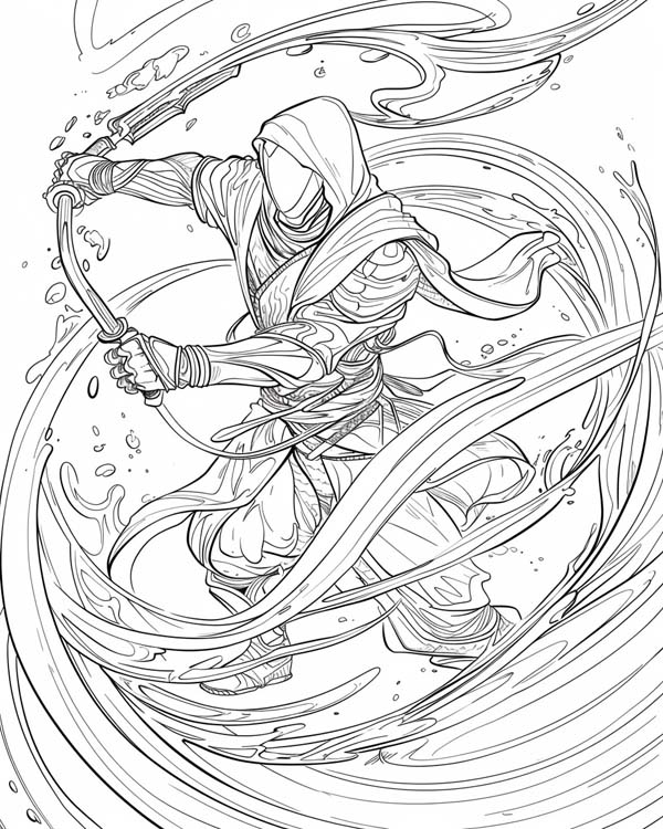 aquarius warrior coloring page