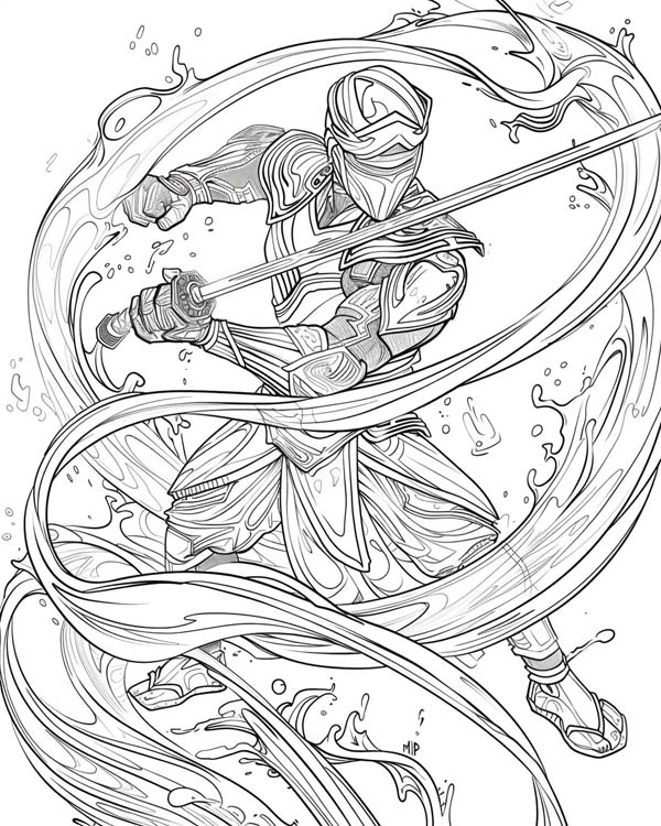 Zodiac Knight, Aquarius coloring page