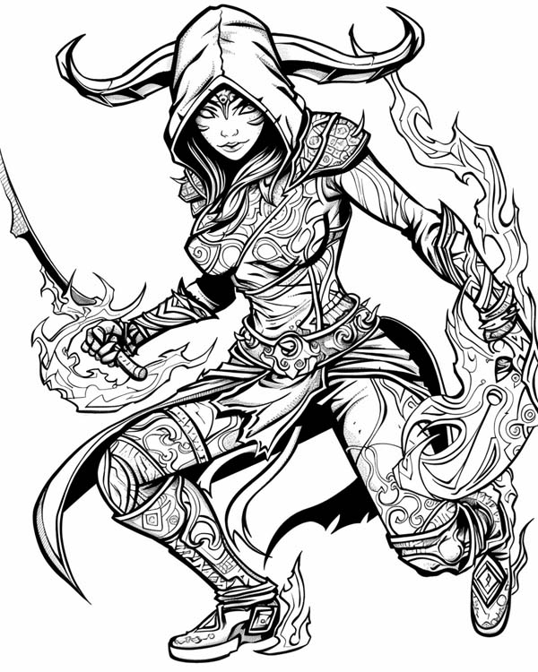 Zodiac Knight, Aries coloring page