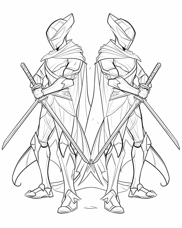 Gemini warrior coloring page