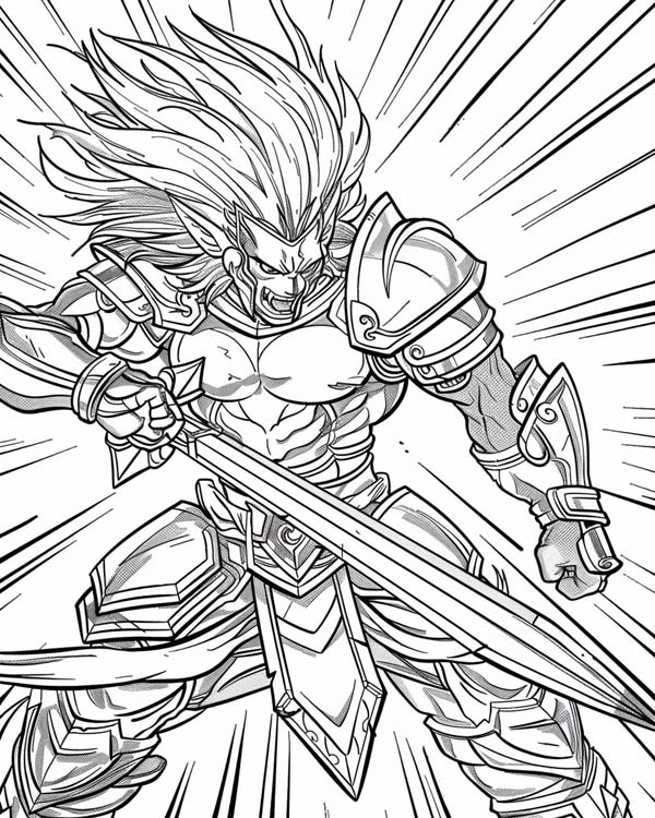 warrior Leo coloring page