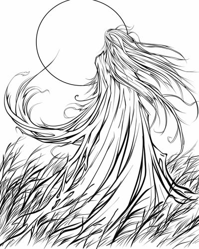 coloring page of the Spectral banshee in the fen
