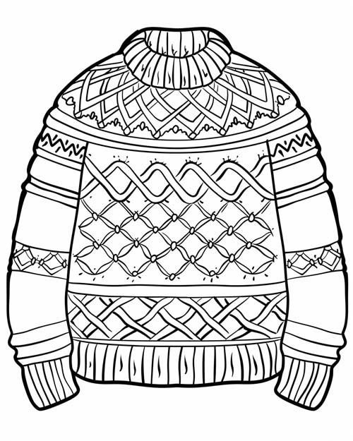 ugly sweater coloring page