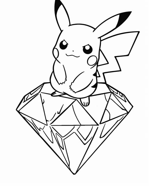 coloring page of pikachu and an amethyst