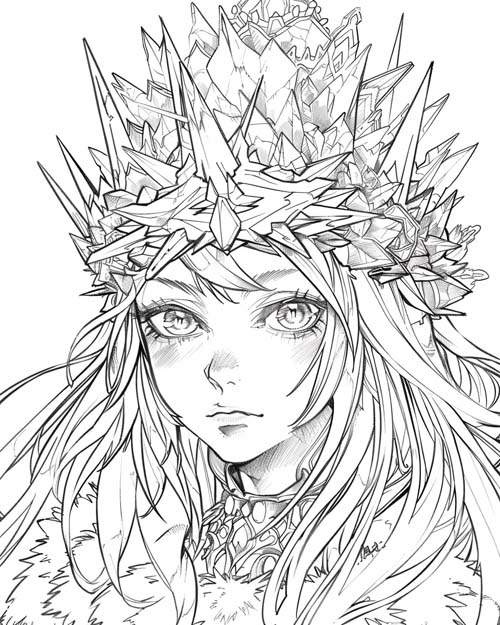 coloring page of a frost spirit