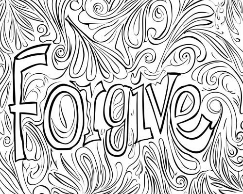 word art coloring page - forgive