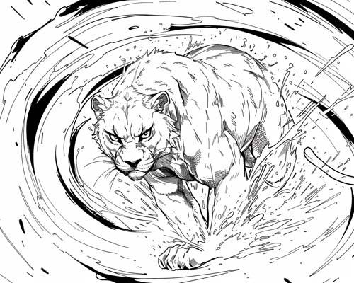 Aztec mythology coloring page of Tezcatlipoca's hurricane