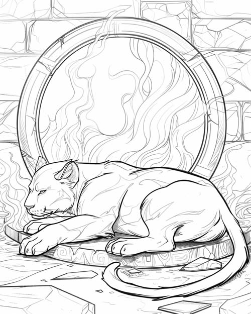 Aztec mythology coloring page of Tezcatlipoca's obsidian mirror'