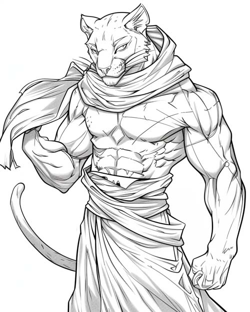Aztec mythology coloring page of Tezcatlipoca the sorceror
