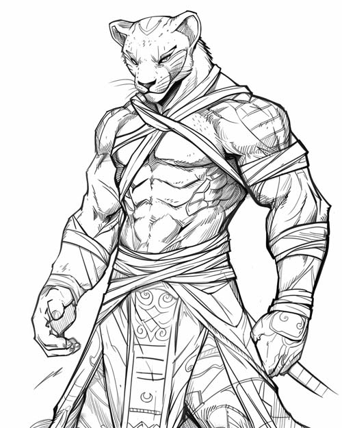 Aztec mythology coloring page of Tezcatlipoca the warrior