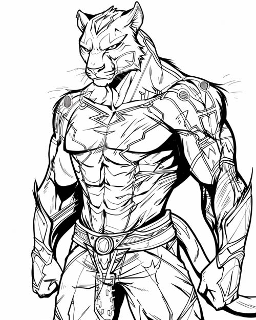 Aztec mythology coloring page of Tezcatlipoca the warrior