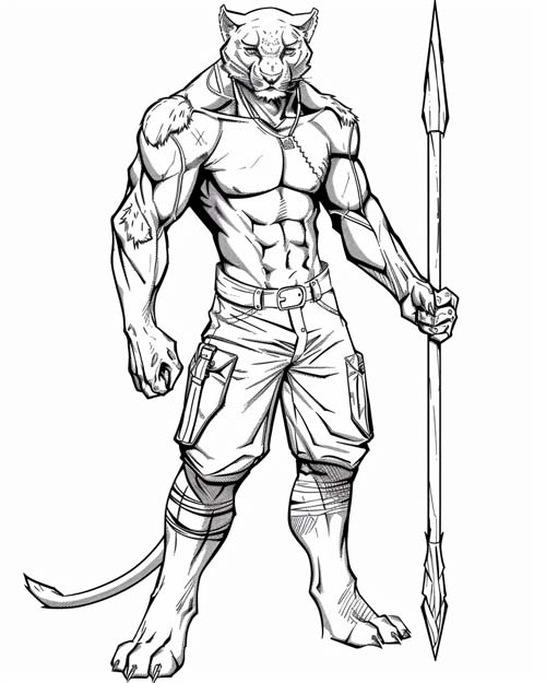 Aztec mythology coloring page of Tezcatlipoca the warrior