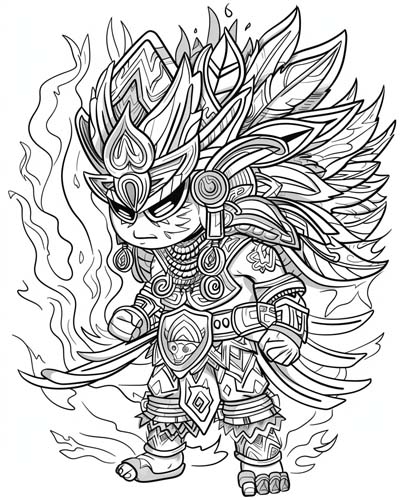 Xiuhtecuhtli coloring page