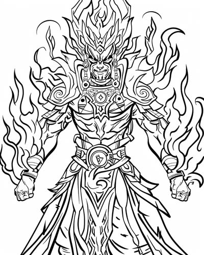 Xiuhtecuhtli coloring page