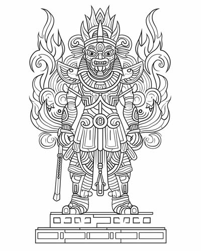 Xiuhtecuhtli coloring page