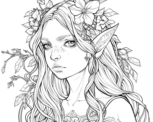 elverfolk coloring page