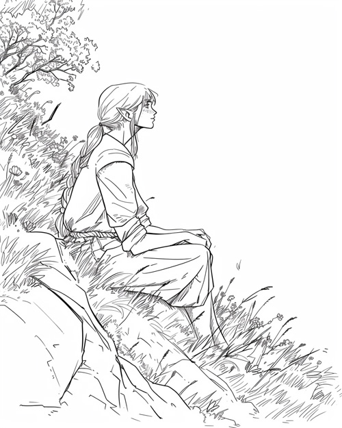 elf hill coloring page