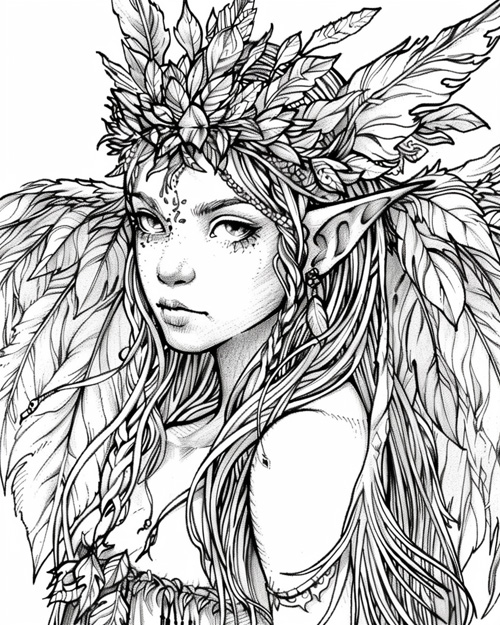 elverfolk coloring page