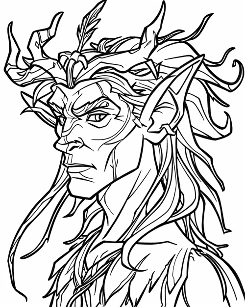 elverfolk coloring page