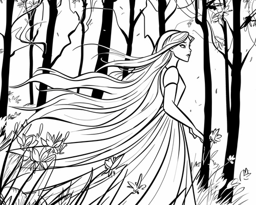 Danish folklore - huldra in the forest