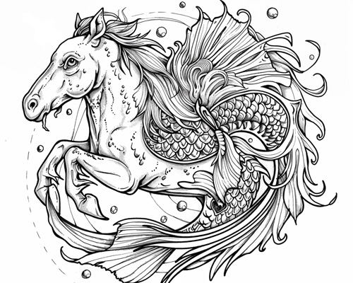 Danish folklore - Søhest (Mythical Danish Seahorses)