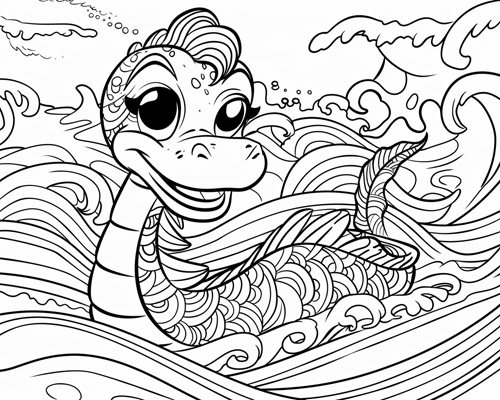Danish sea serpent coloring page