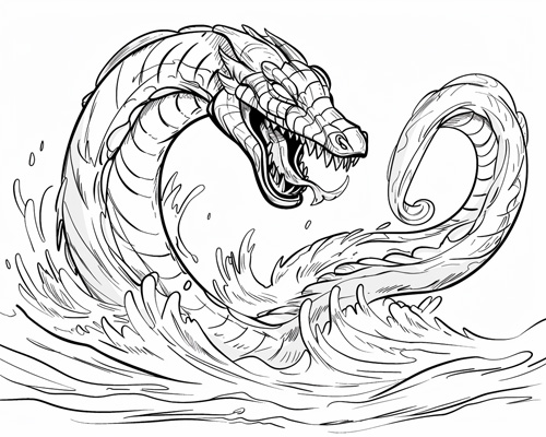 Danish sea serpent coloring page