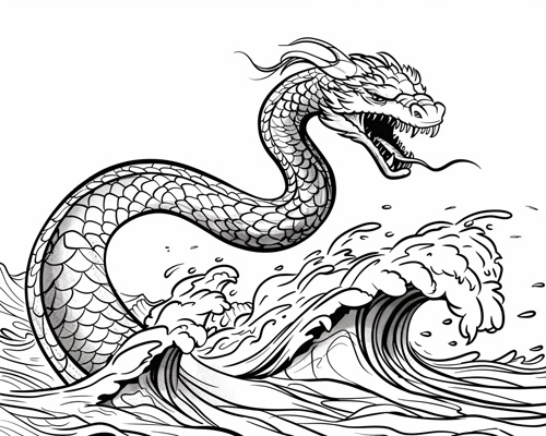 Danish sea serpent coloring page