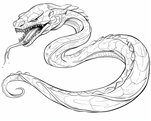 Danish sea serpent coloring page