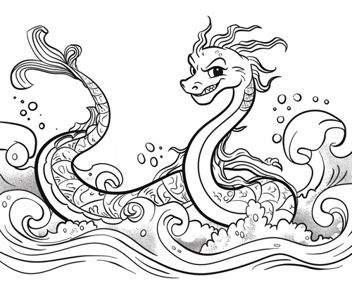 Danish sea serpent coloring page