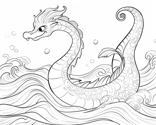 Danish sea serpent coloring page